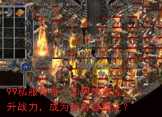 99私服传奇:如何快速提升战力,成为服务器霸主? 99私服传奇:如何快速提升战力,成为服务器霸主?