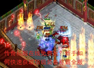 传奇私服在线免费玩?新手如何快速获取顶级装备称霸全服 传奇私服在线免费玩?新手如何快速获取顶级装备称霸全服