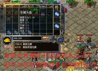 单职业传奇SF开区时间怎么选?新手如何快速掌握最佳攻略技巧? 单职业传奇SF开区时间怎么选?新手如何快速掌握最佳攻略技巧?