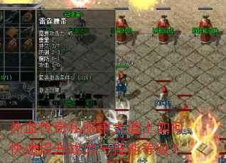 热血传奇私服中大道士如何快速提升战力与技能等级? 热血传奇私服中大道士如何快速提升战力与技能等级?